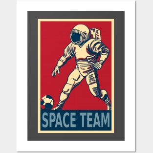 Space Football Astronaut Posters and Art